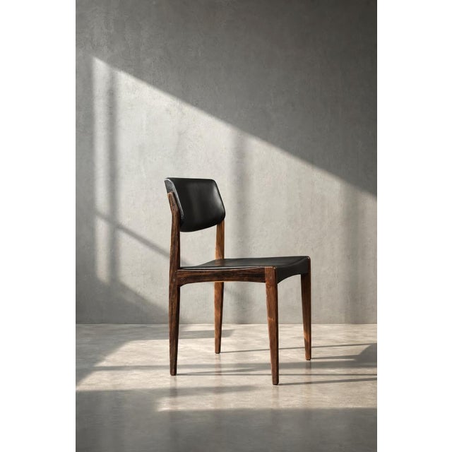Mid-Century Scandinavian Modern Rosewood and Black Leather Chairs by H.W. Klein for Bramin, 1960s, Set of 3 For Sale - Image 14 of 18