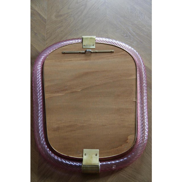 Twisted Pale Pink Murano Glass Mirror, 2000s For Sale - Image 15 of 18