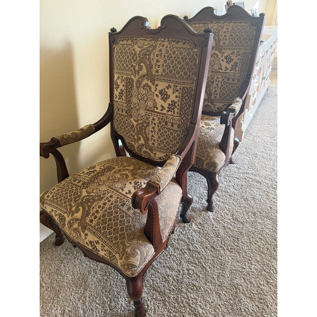 Century Furniture Century Furniture #3217 Carved Occasional Armchairs With French Provincial/French Country Styling, Pair, Circa 1990s For Sale - Image 4 of 12