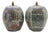 Chinese Famille Rose Medallion Lidded Melon Jar Rare Matching Pair 12" Tall For Sale