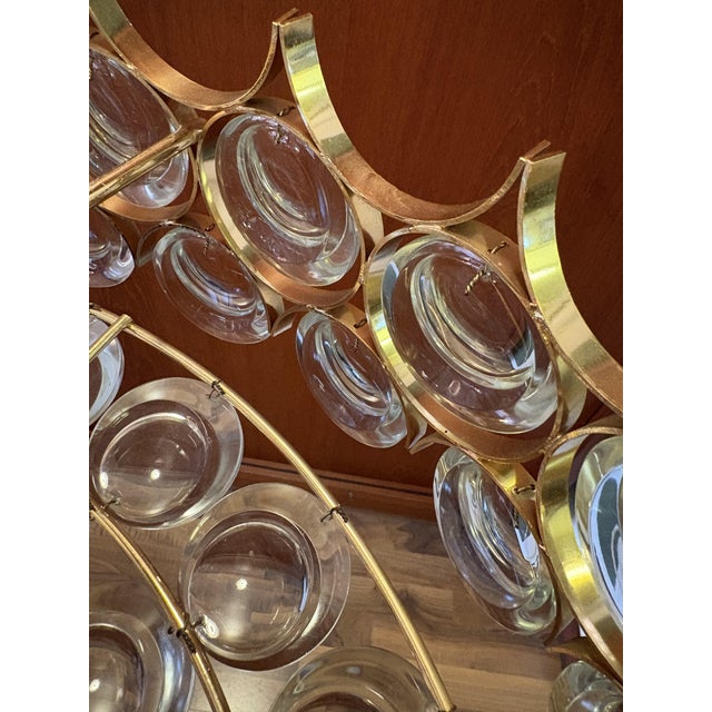 Brass and Crystal Glass Chandelier from Palwa, 1970s For Sale - Image 6 of 10