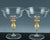 Ornamental & Decorative Materials Vintage Murano Glass Champagne Coupes, Peach and Gold-Leaf Ribbed Stems, Set of Ten For Sale - Image 7 of 8