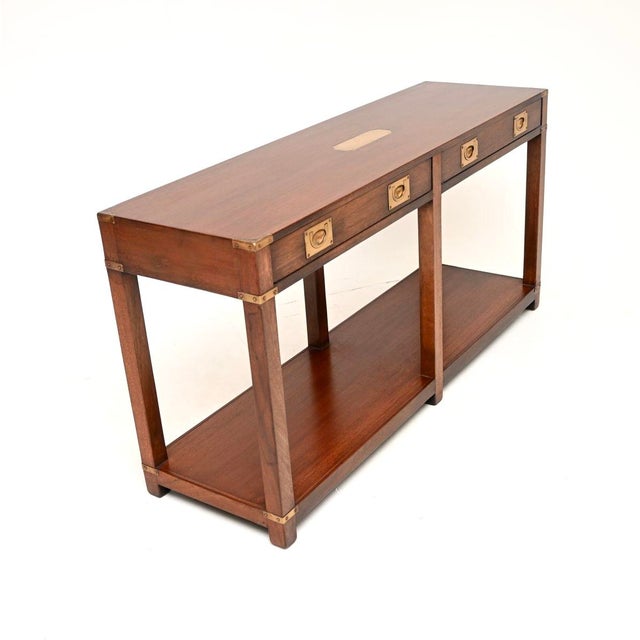 Military Campaign Console Table, 1930s For Sale - Image 3 of 12