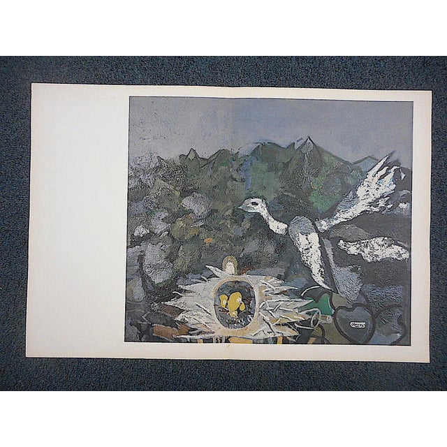 This is a captivating folio size Georges Braque color lithograph (offset). This image was printed by Maeght (France) for...