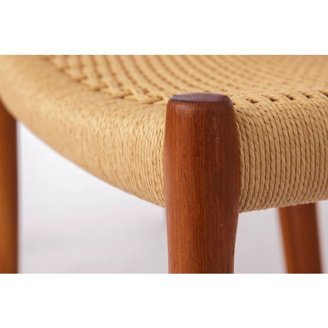 Wood Vintage Danish Model 84 Chairs in Teak and Paper Cord by Niels Otto Møller for J.L. Møllers, 1970s, Set of 4 For Sale - Image 7 of 8