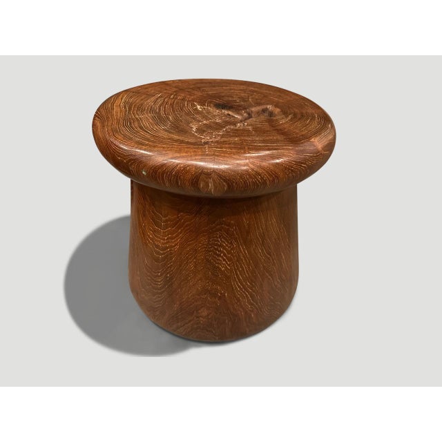Andrianna Shamaris Century Old Teak Wood Side Table or Stool For Sale - Image 13 of 18