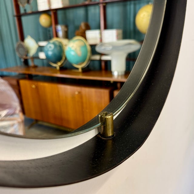 Vintage Iron and Brass Mirror, 1950s For Sale - Image 6 of 7