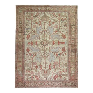 Antique Persian Heriz Serapi Rug - 11'7" x 18'9" For Sale