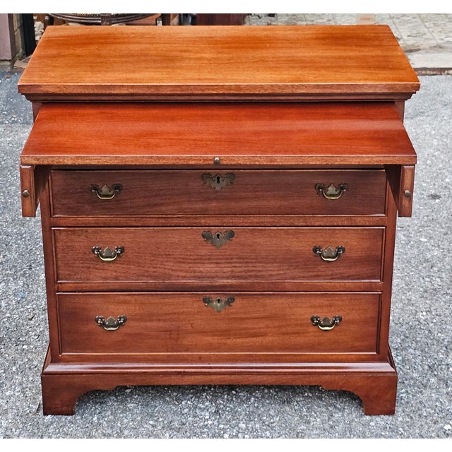 Mid Century Craftique Mahogany Secretery Chest of Drawers With Locks and Keys For Sale - Image 9 of 16