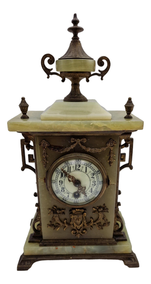 French Alabaster Clock, Early 20th Century