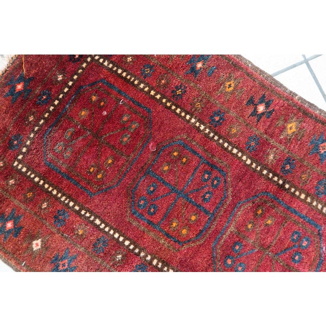 1950s 1950s, Handmade Vintage Afghan Baluch Rug 2' X 3.5' For Sale - Image 5 of 13