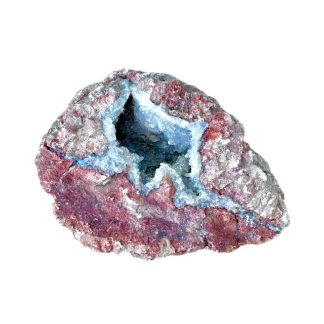 Natural Quartz Geode Mineral Specimen in Iron-Stained Matrix For Sale - Image 12 of 12