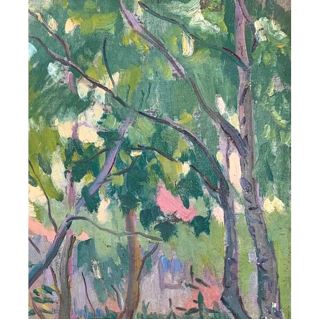 Realism Original Impressionism Forest Oil Painting, Ukrainian Artist Sokolovsky, 1970s 48-38 For Sale - Image 3 of 6