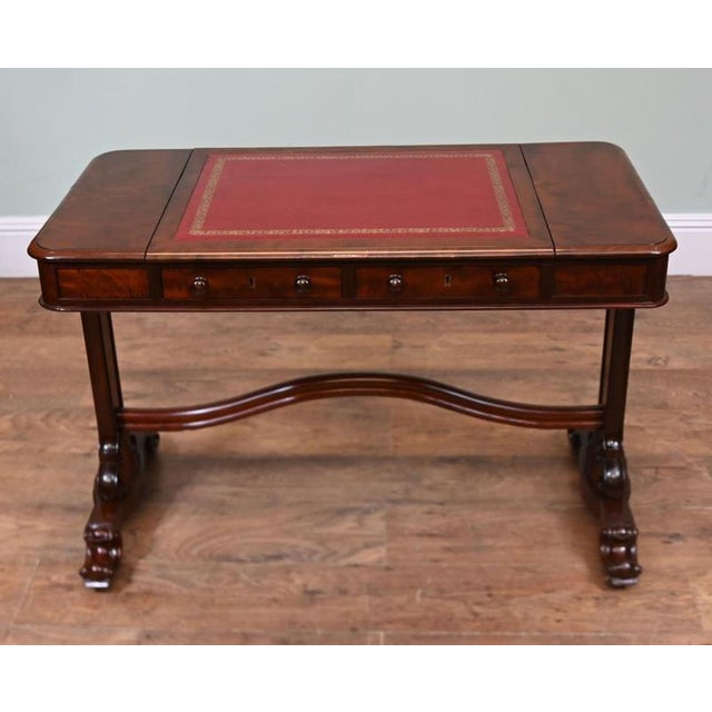 Victorian Writing Table Mahogany Desk, 1880 For Sale - Image 3 of 12