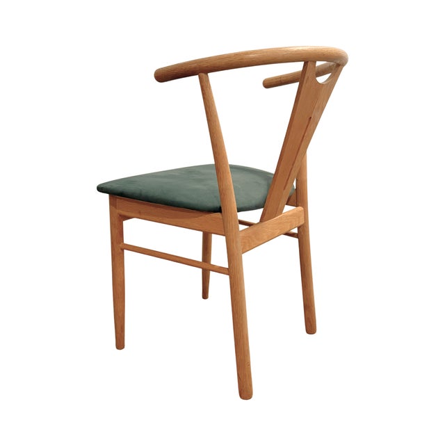 Hans Wegner Late 20th Century Danish Modern Oak Dining Chairs Attrib. K. Høffer-Larsen For Sale - Image 4 of 5