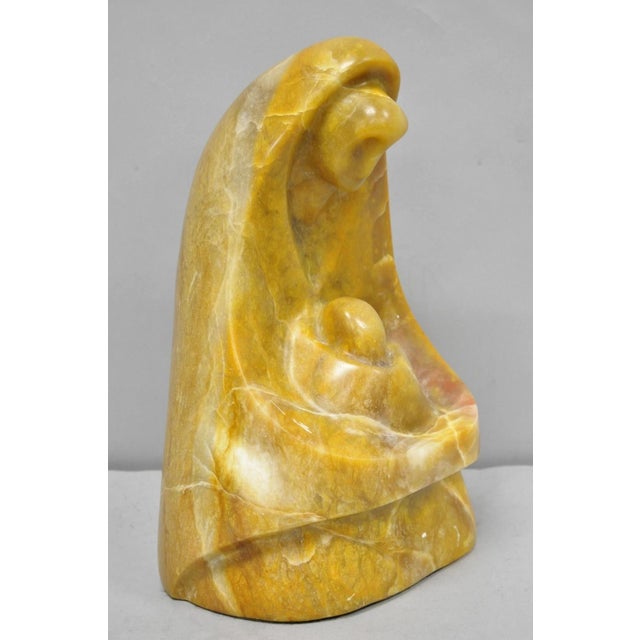 Brown Vintage Seymour Shuren Modern Carved Alabaster Mother & Child Figure Sculpture For Sale - Image 8 of 17