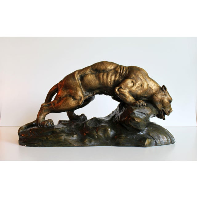 Sculpture of a Terracotta Lioness by Armand Fagotto, 20th Century For Sale - Image 12 of 14