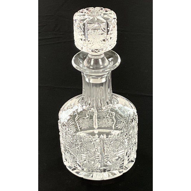 Very rare miniature, starburst, cut glass decanter 6 ounce capacity Matching stopper, covered with starburst – perfect...