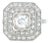 Art Deco Octagonal Engagement Ring, Platinum and Diamonds, French 1925, Size 5.25 For Sale