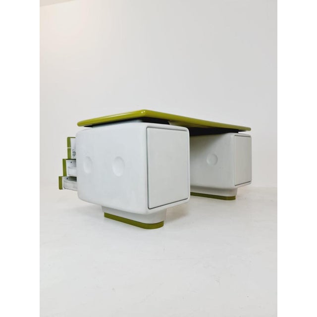 Green Space Age Writing Desk in Fiberglass by Ernest Igl for Wilhelm Werndl, 1970s For Sale - Image 8 of 11