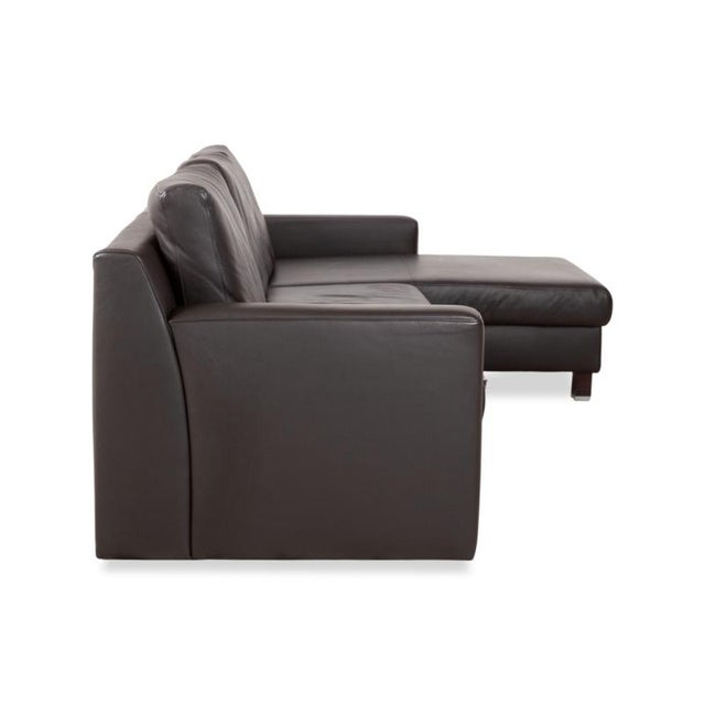 Flex Plus Leather Corner Brown Sofa by Ewald Schillig For Sale - Image 12 of 16