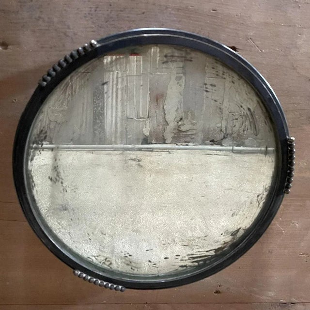 Art Deco Silver Plated Metal & Mirror Tray, 1920s For Sale - Image 6 of 12
