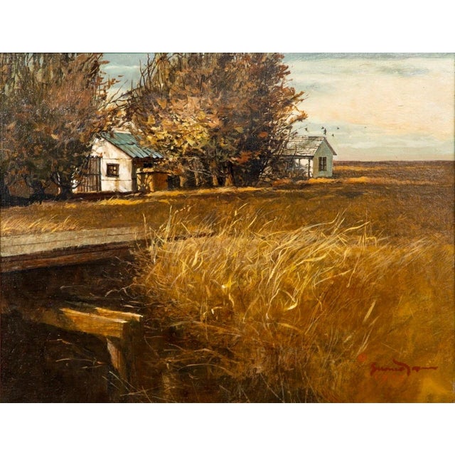 Gregory Sumida, Original Oil Painting Pickup Crossing Gregory Sumida California Artist Americana, 1976 For Sale - Image 12 of 13