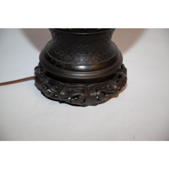 Late 19th/Early 20th Century Asian Champleve Bonze Table Lamp For Sale In Seattle - Image 6 of 8
