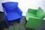 2 modern chairs from the 148 series from Centro Progetti Tecno. The bold colors and minimalist design make this chair...