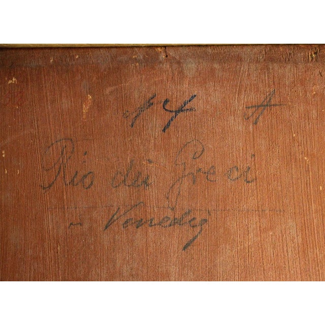 J. Curter, Venetian Canal Scene, Early 20th Century, Oil on Wood, Framed For Sale - Image 8 of 9