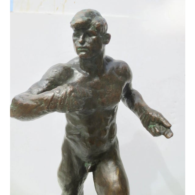 French Art Deco male nude boxer G. Gori, Active in the 1920s-1940s. Gori is well known for his work of art deco ladies and...