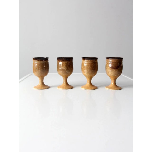 Vintage Studio Pottery Chalices Set of 4 For Sale - Image 11 of 11