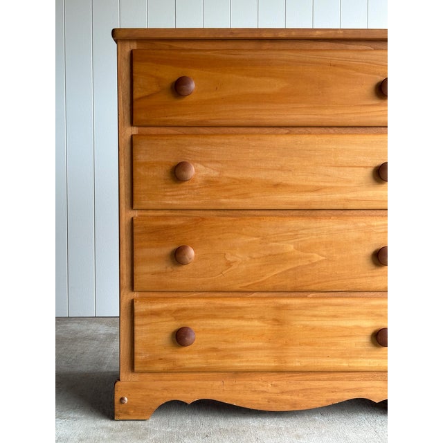 Vintage Honey Tone Wooden Chest of Drawers For Sale In Greensboro - Image 6 of 14