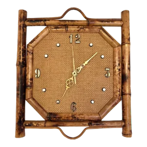 Vintage Rattan Tortoise Bamboo Wall Clock
