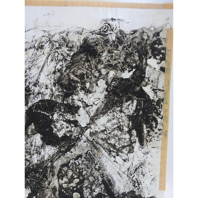 Mid 20th Century Mid 20th Century Clyde Connell Abstract Black and White Monoprint For Sale - Image 5 of 10