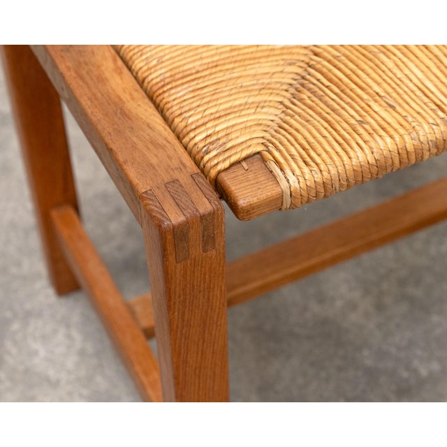 Vintage Chairs in Elm and Straw from Maison Regain, 1970s, Set of 6 For Sale - Image 10 of 12