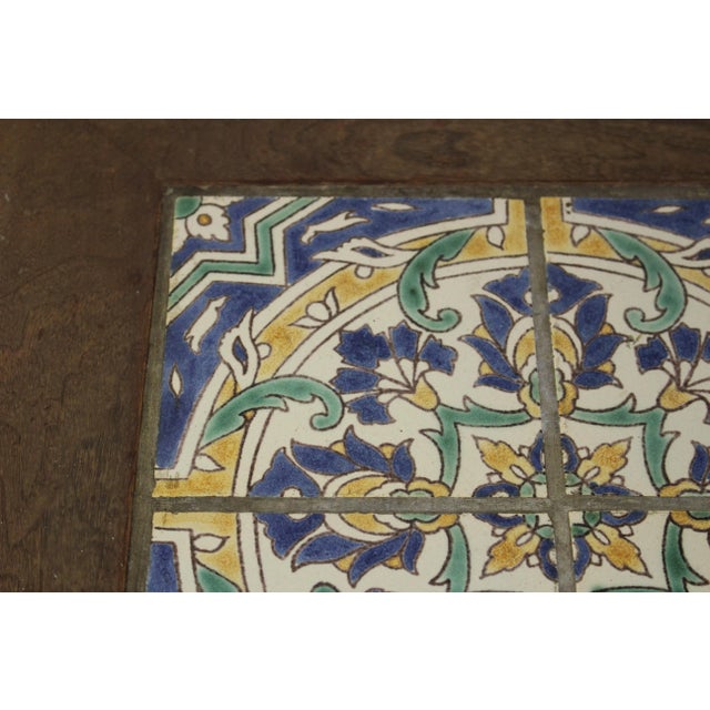 Blue Vintage California Tile Top Occasional Table For Sale - Image 8 of 13