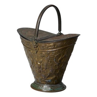 Vintage Brass Coal Scuttle For Sale