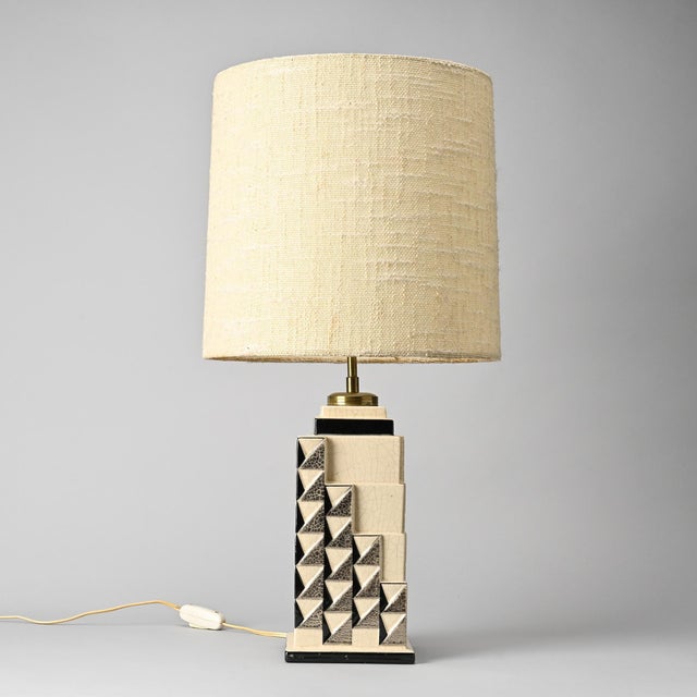 Ceramic Table Lamp by Charles Harva, France, 1930 For Sale - Image 3 of 12
