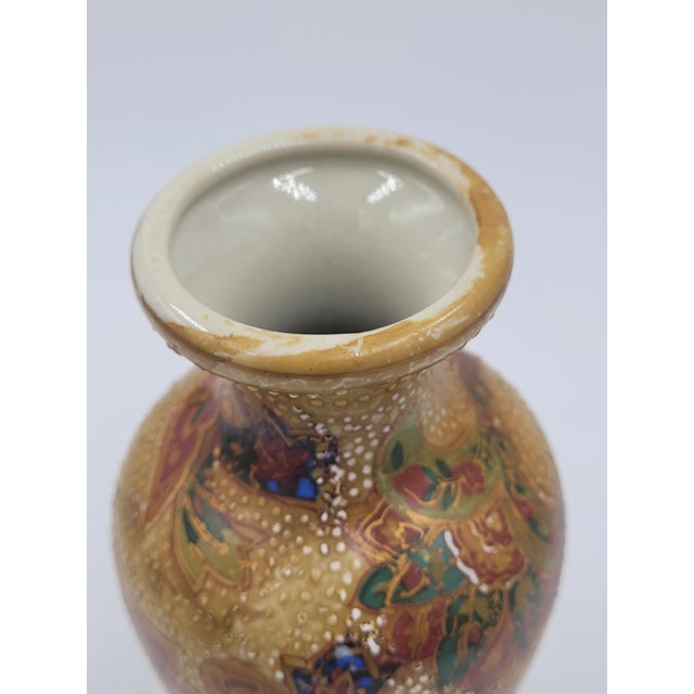 Late 20th Century Mid 20th Century Chinese Satsuma Style Paisley & Floral Bud Vase For Sale - Image 5 of 12