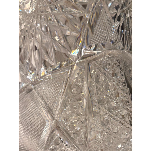 Victorian Monumental American Brilliant Period Exhibition Cut Glass Trumpet Vase, Hawkes For Sale - Image 3 of 18