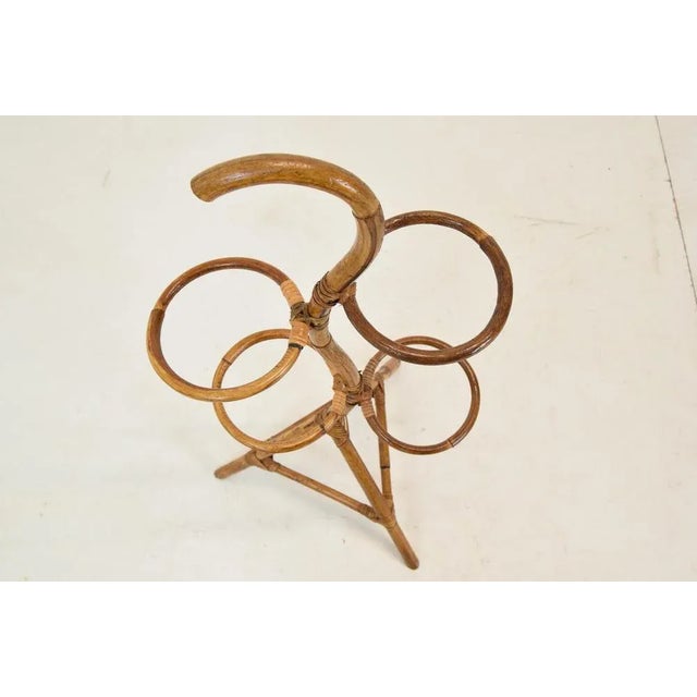 Mid-Century Rattan and Bamboo Flower Stand, 1950s For Sale - Image 4 of 12