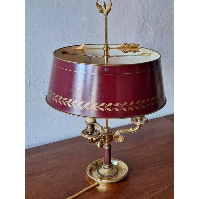 Metal Mid-Century Modern Model 15033 Brass Table Lamp from Maison Lucien Gau For Sale - Image 7 of 16