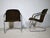 Mid-Century Cantilever Armchair and Coffee Table in Chrome and Smoked Glass, 1970s, Set of 3 For Sale - Image 6 of 12