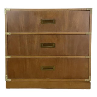 Vintage Three Drawer Campaign Dresser For Sale