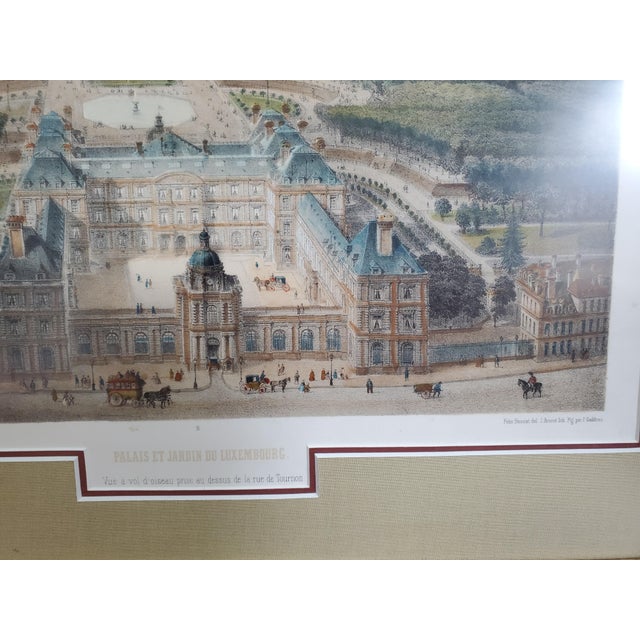 Mid 19th Century Framed Original Print by Felix Benoist - Le Palais Du Luxembourg Et Son Jardin For Sale - Image 9 of 14