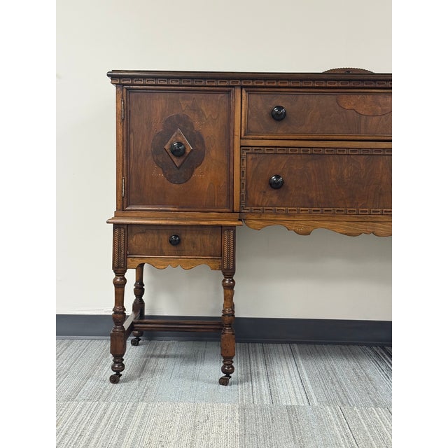 Large Jacobean Style Antique Sideboard / Credenza ~ Great as Tv Stand For Sale - Image 10 of 13