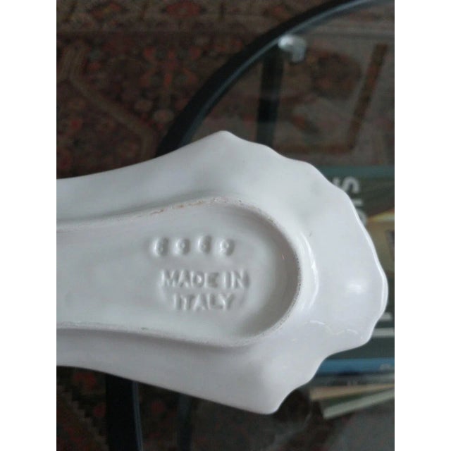 Italian Majolica Leek Vegetable Decorative Plate or Spoon Rest For Sale - Image 6 of 10