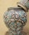 Moroccan Tall Hand Painted Moroccan Resin and Metal Inlay Vase / Turquoise For Sale - Image 3 of 6