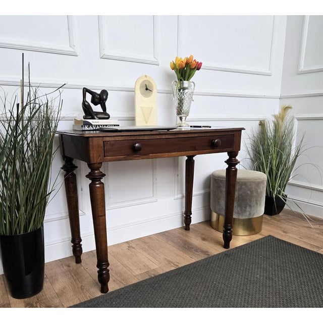Antique Italian Rustic Walnut Kitchen Table, 1890s For Sale - Image 4 of 9